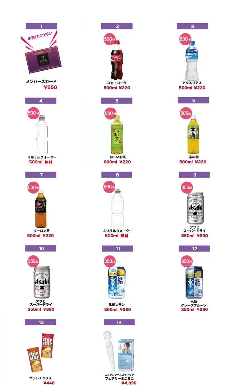 客室内有料システム冷蔵庫